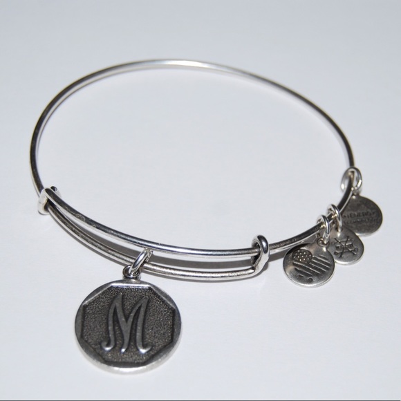 Alex and Ani Jewelry - Alex & Ani Initial “M” Rafaelian Silver Bracelet Alex and Ani Jewelry - Alex & Ani Initial “M” Rafaelian Silver Bracelet